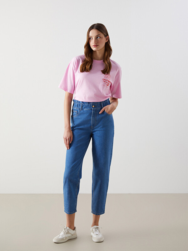 LCW Jeans جينز خصر مطاطي بقصة متراخية للسيدات