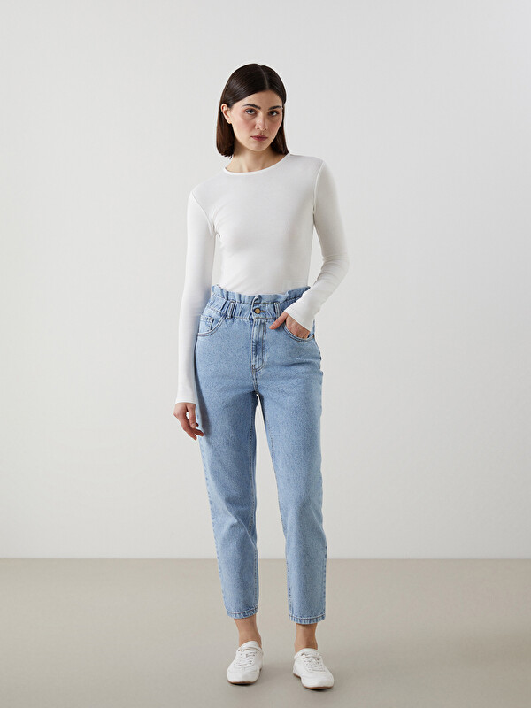 LCW Jeans جينز خصر مطاطي بقصة متراخية للسيدات