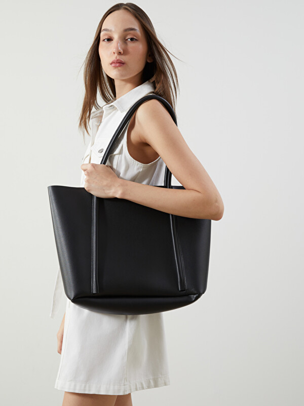 LCW ACCESSORIES ქალის ტყავის ეფექტით მხრის ჩანთა