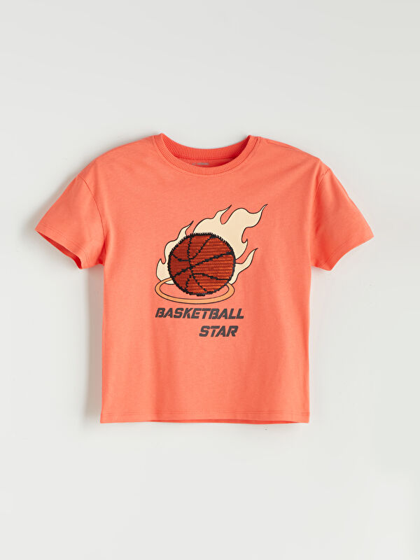 LCW Kids Bisiklet Yaka Baskılı Erkek Çocuk Tişört