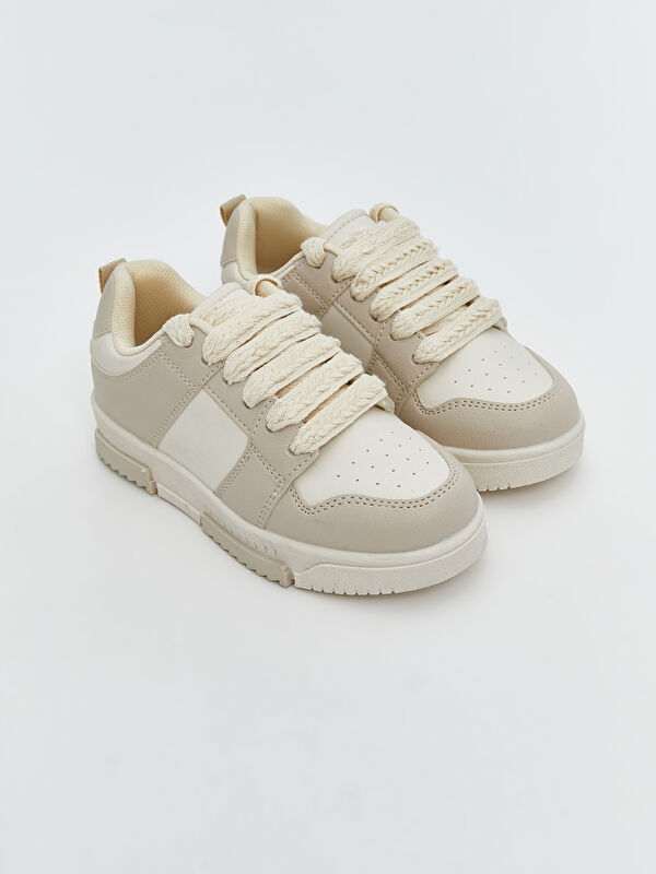 Lcw Steps Bej Lcw Steps Bağcıklı Kız Çocuk Spor Ayakkabı