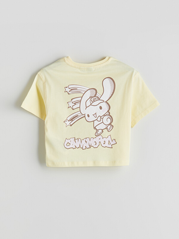LCW Kids Sarı Bisiklet Yaka Cinnamoroll Baskılı Kız Çocuk Tişört