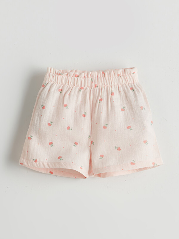 LCW baby Kız Bebek Çiçek Baskılı Şort