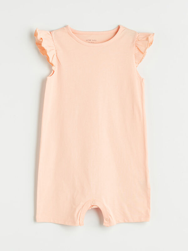 LCW baby Bisiklet Yaka Basic Kız Bebek Tulum