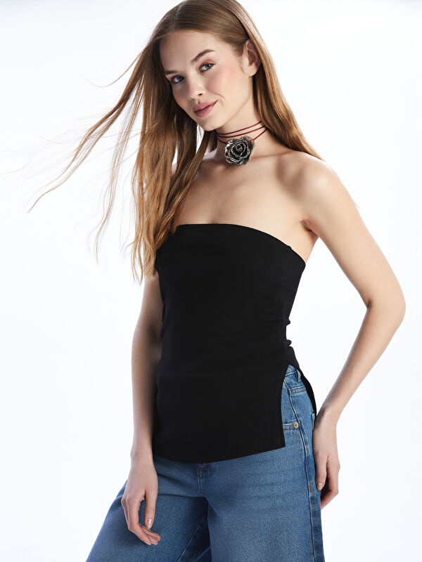 XSIDE Straplez Yaka Kadın Crop