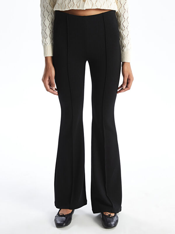 NICENESS　\" SOUTH - Flared Slacks \" 365 Sculpting Lounge Fold Waist Flared Trousers - Shadow Black – TALA