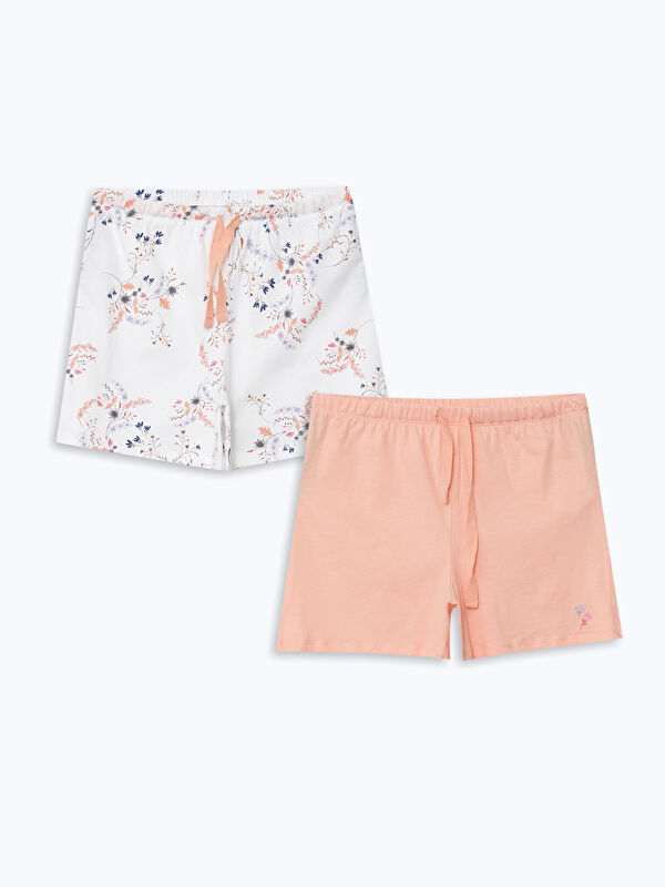 LCW DREAM Beli Lastikli Kadın Şort Pijama Alt 2'li Paket