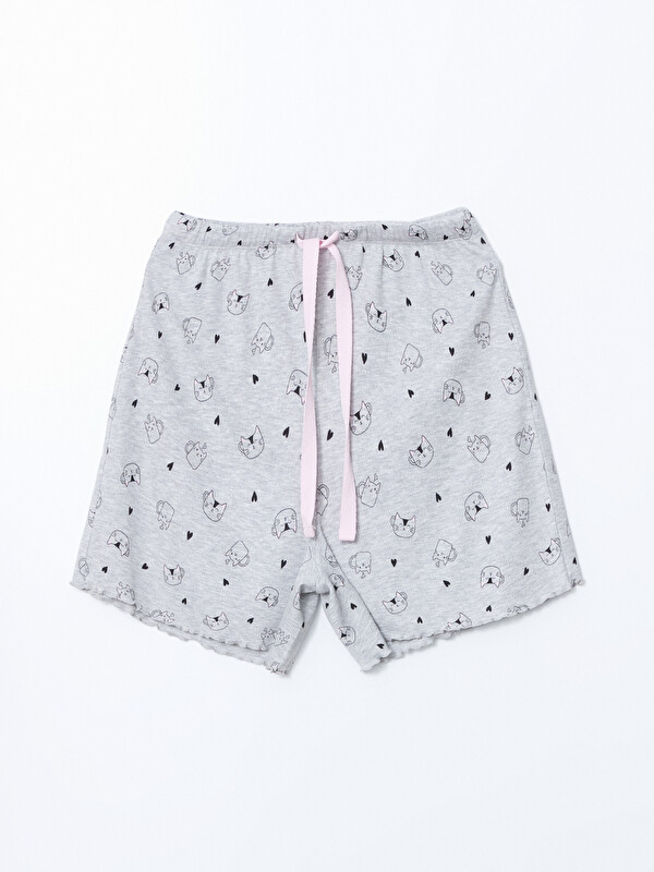 LCW DREAM Beli Lastikli Desenli Kadın Şort Pijama Altı