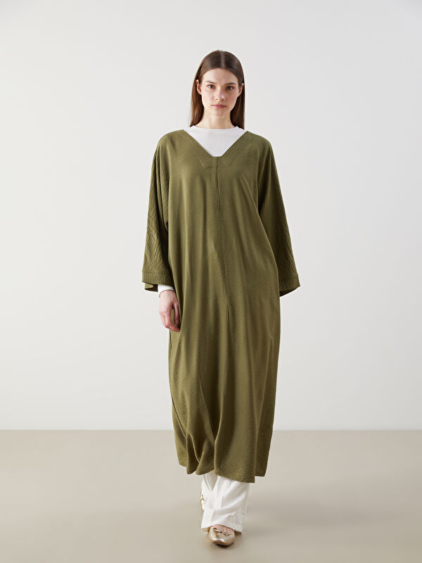LCW Modest V Yaka Oversize Elbise