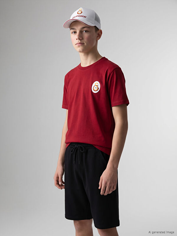 LCW Kids Bisiklet Yaka Galatasaray Baskılı Erkek Çocuk Tişört