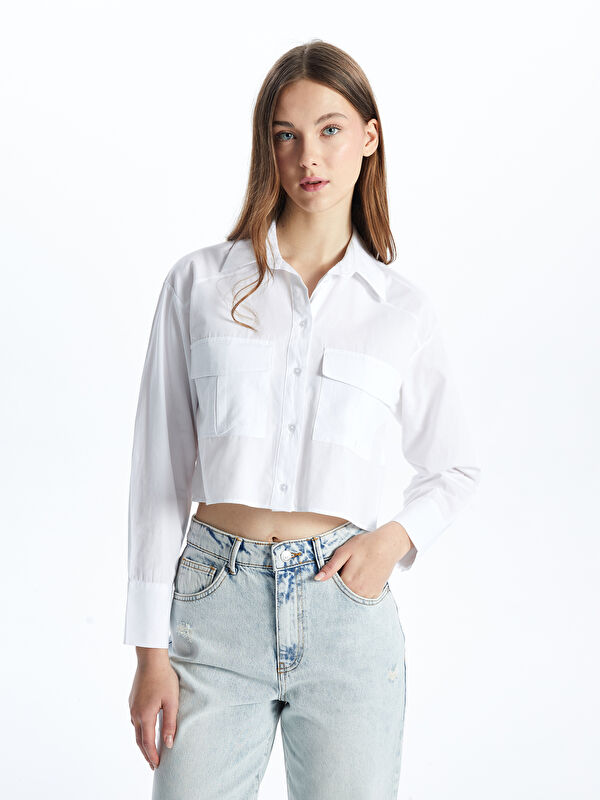 XSIDE Crop Poplin Kadın Gömlek