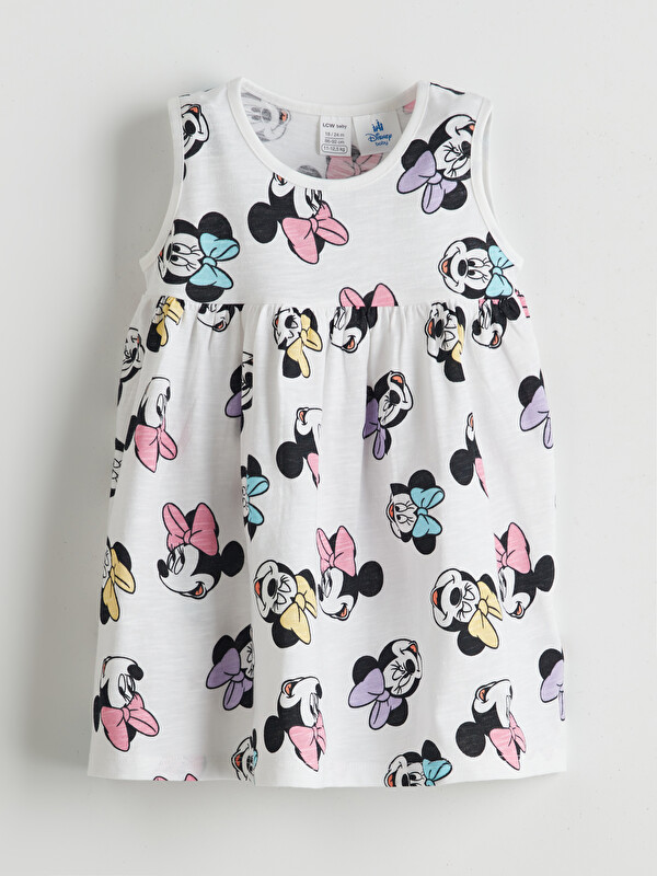 LCW baby Minnie Mouse Baskılı Kız Bebek Elbise