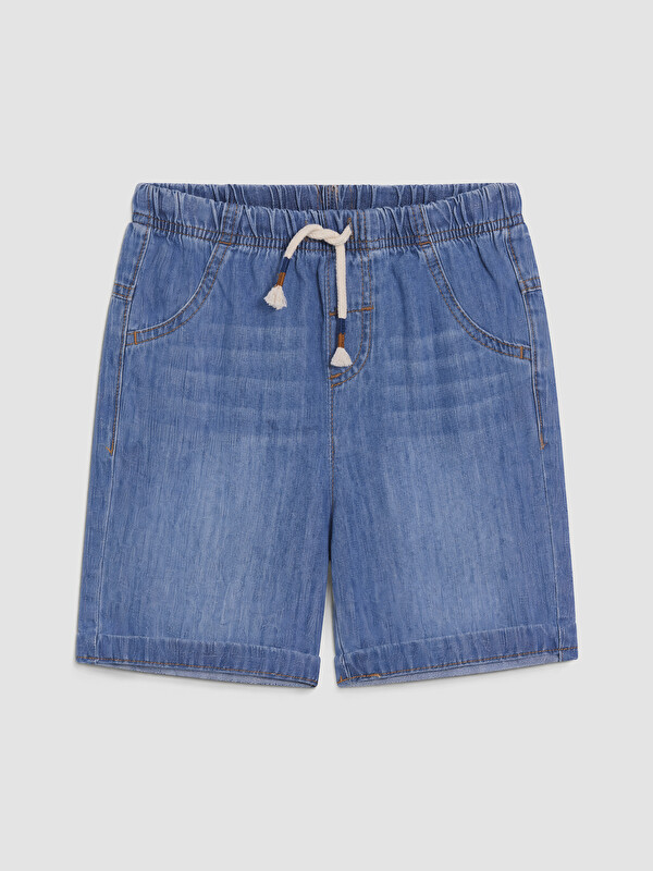 LCW Kids Beli Lastikli Erkek Çocuk Jean Şort