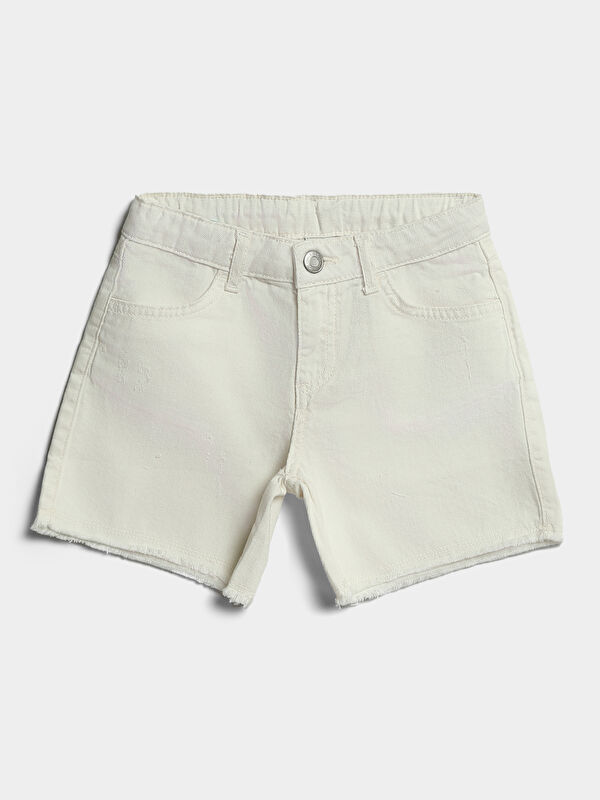 LCW Kids Girls' Jean Shorts with Adjustable Elastic Waist