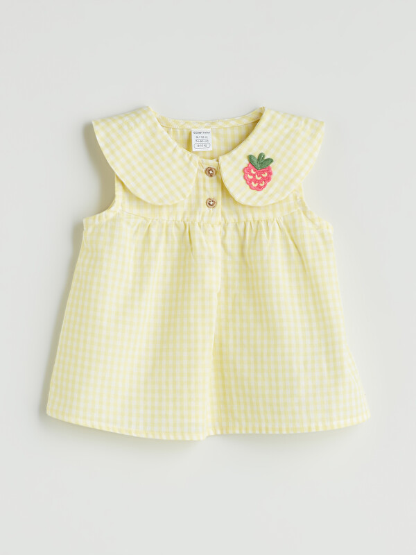 LC WAIKIKI Bebe Yaka Ekose Kız Bebek Bluz