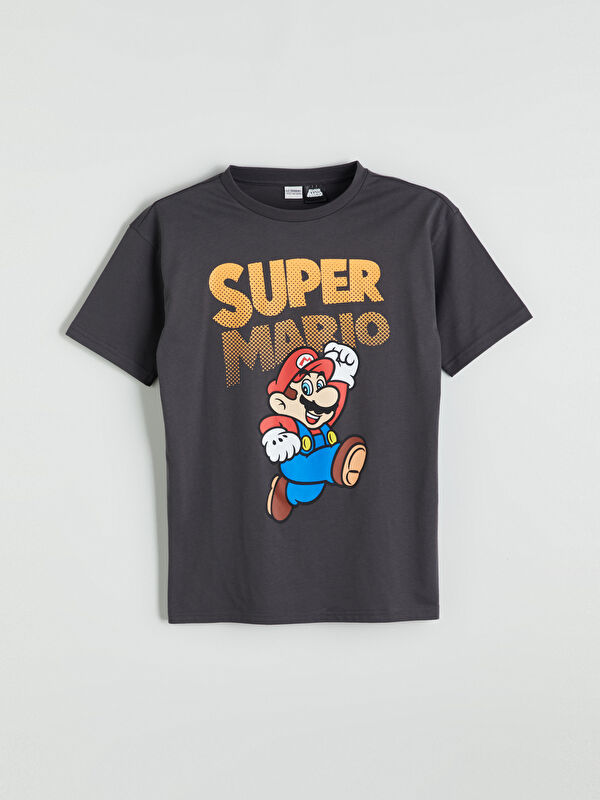 LCW Kids Bisiklet Yaka Super Mario Baskılı Erkek Çocuk Tişört