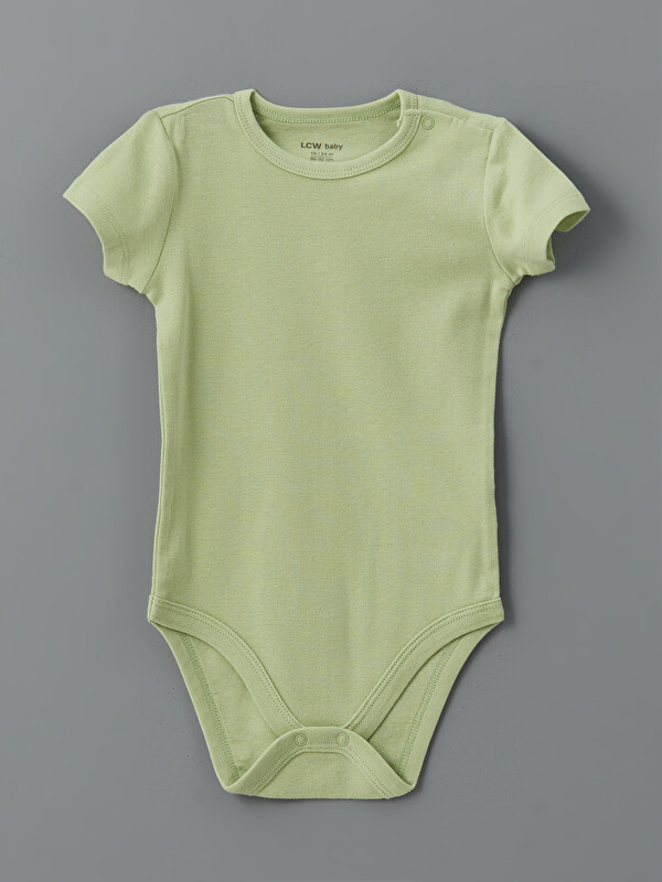 LCW baby Bisiklet Yaka Erkek Bebek Çıtçıtlı Body