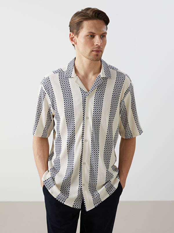 LCW Vision Regular Fit Short Sleeve Patterned Men's Shirt