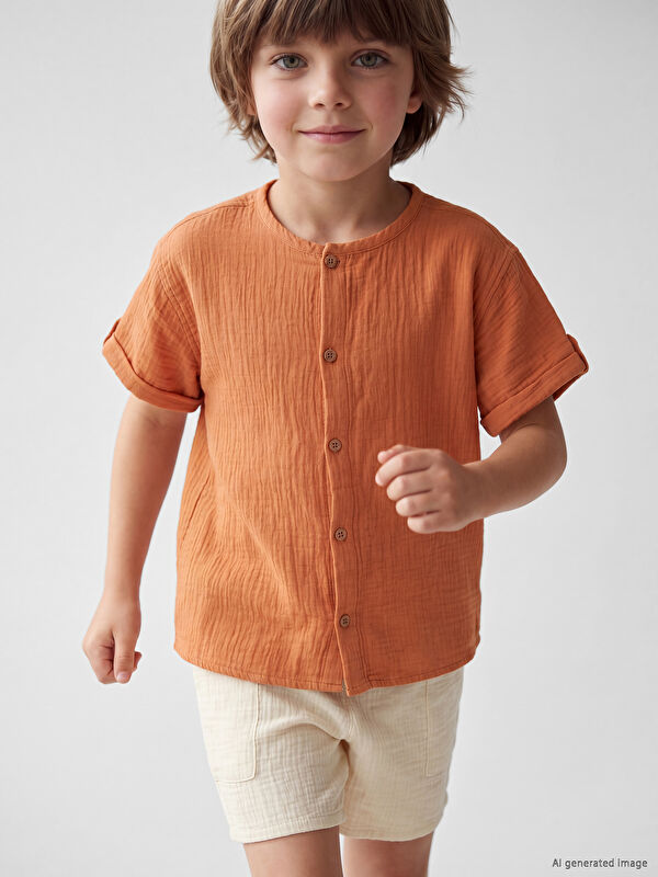 LCW Kids Basic Erkek Çocuk Gömlek ve Şort 2'li