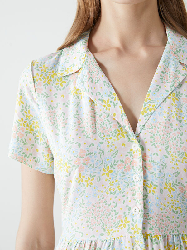 XSIDE Floral Women's Shirt Dress -S5HH84Z8-R9J - LC Waikiki