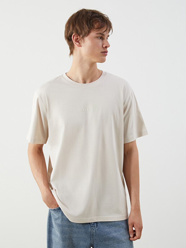 XSIDE T-shirt en Jersey Imprimé à Col Rond pour Hommes