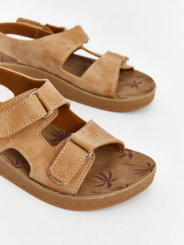Lcw Steps Kahverengi Lcw Steps Deri Görünümlü Erkek Çocuk Sandalet