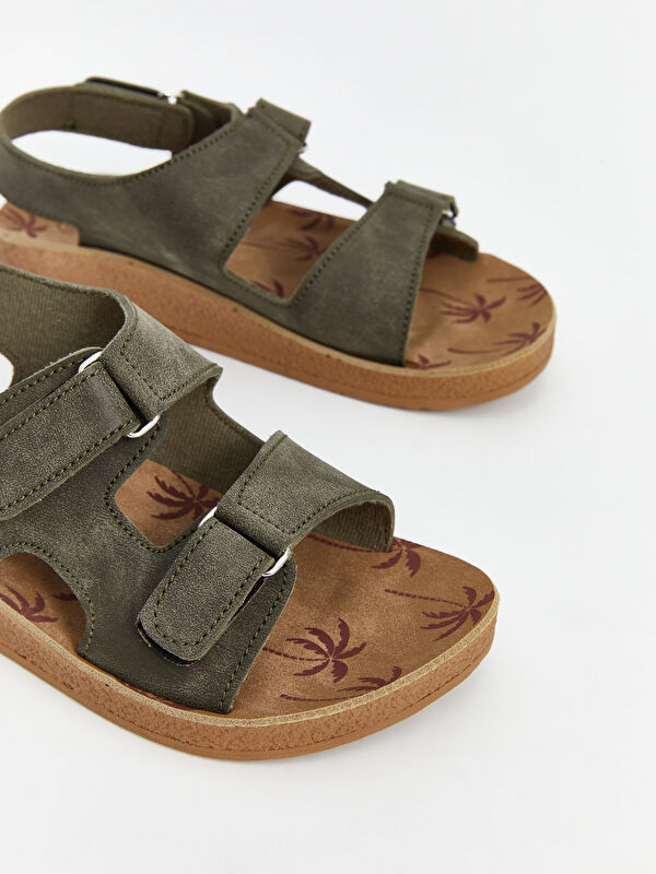 Lcw Steps Kahverengi Lcw Steps Deri Görünümlü Erkek Çocuk Sandalet