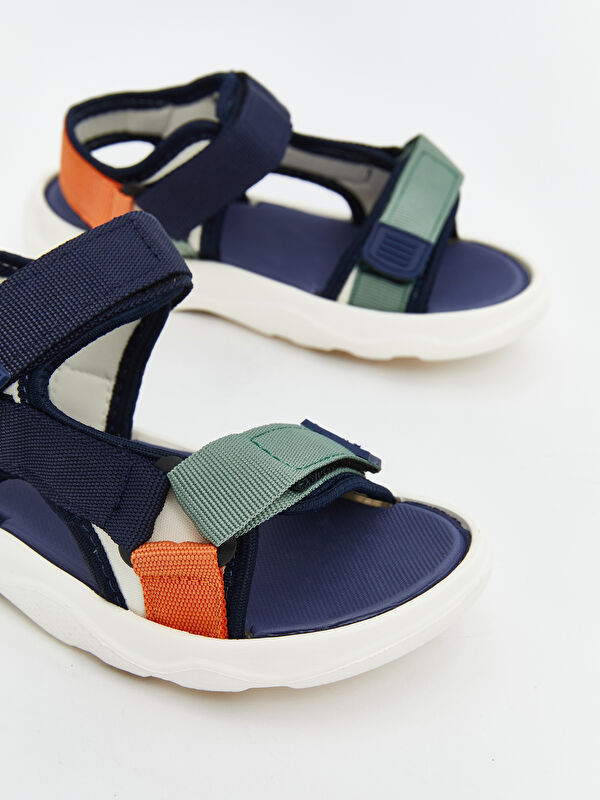 Renk Bloklu Erkek Çocuk Sandalet - Görsel 4