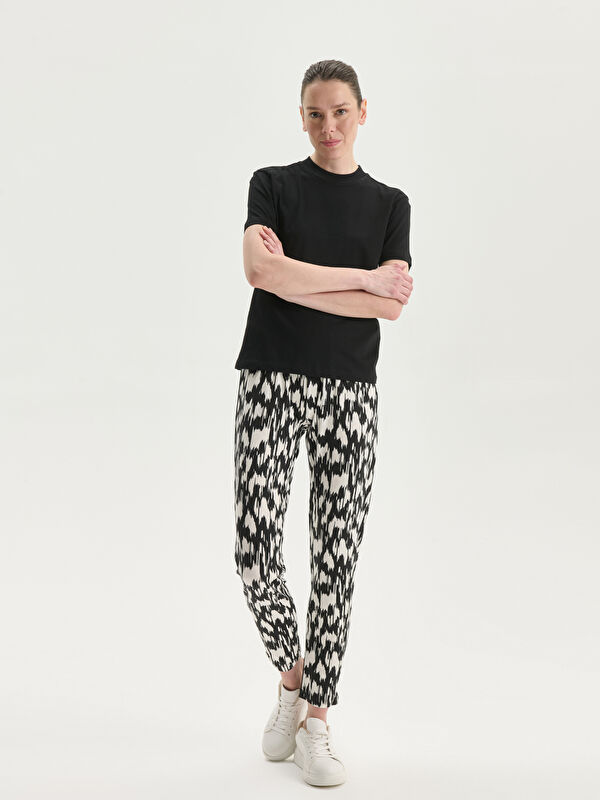 LCWAIKIKI Basic Pantalon à Taille Élastiquée à Motifs pour Femmes