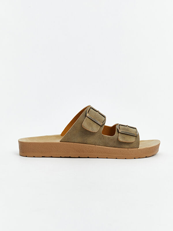 Lcw Steps Kahverengi Lcw Steps Çift Bantlı Erkek Terlik