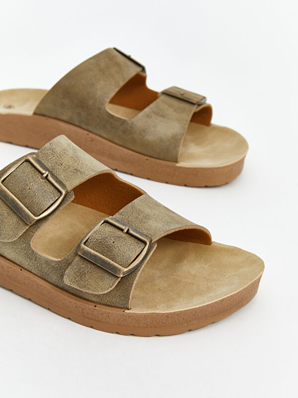Lcw Steps Kahverengi Lcw Steps Çift Bantlı Erkek Terlik