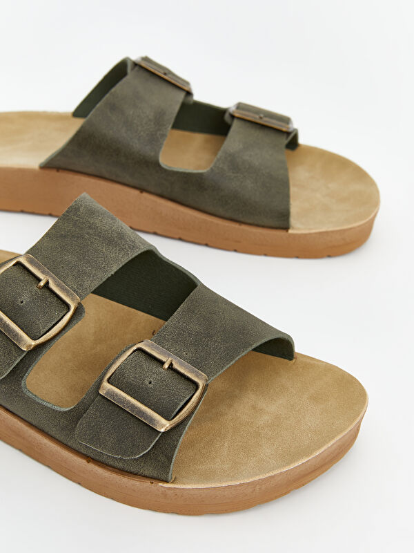 Lcw Steps Kahverengi Lcw Steps Çift Bantlı Erkek Terlik