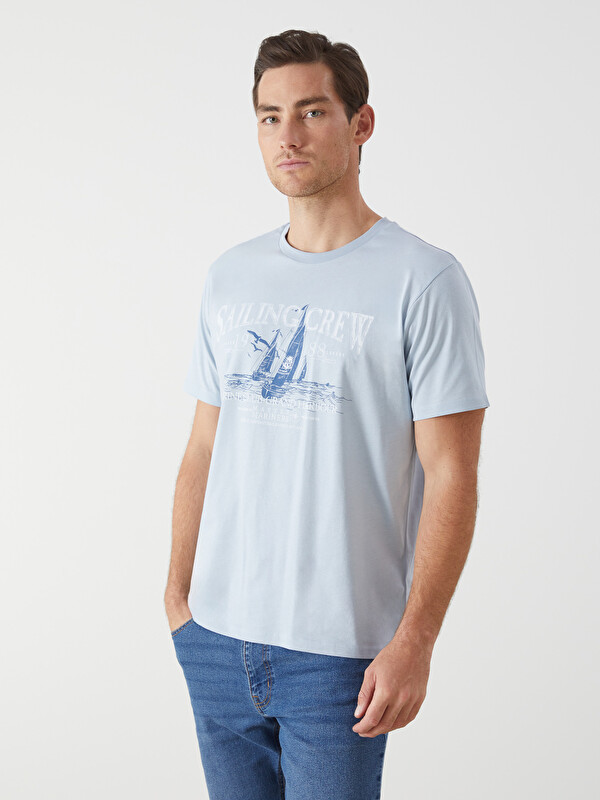 LCW ECO T-shirt i stampuar me jakë të rrumbullakët për burra