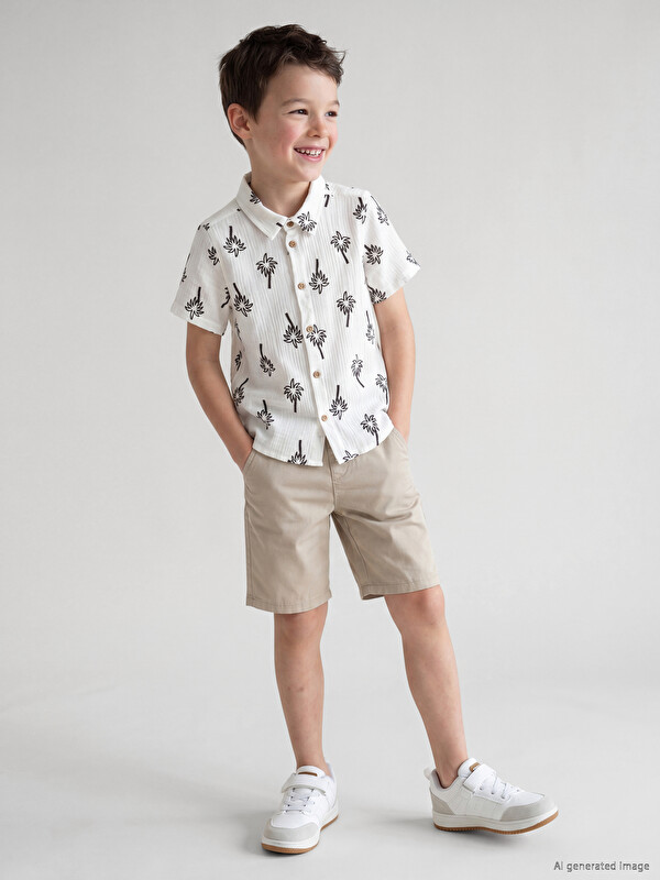 LCW Kids Elasticated Waist Gabardine Boys' Shorts