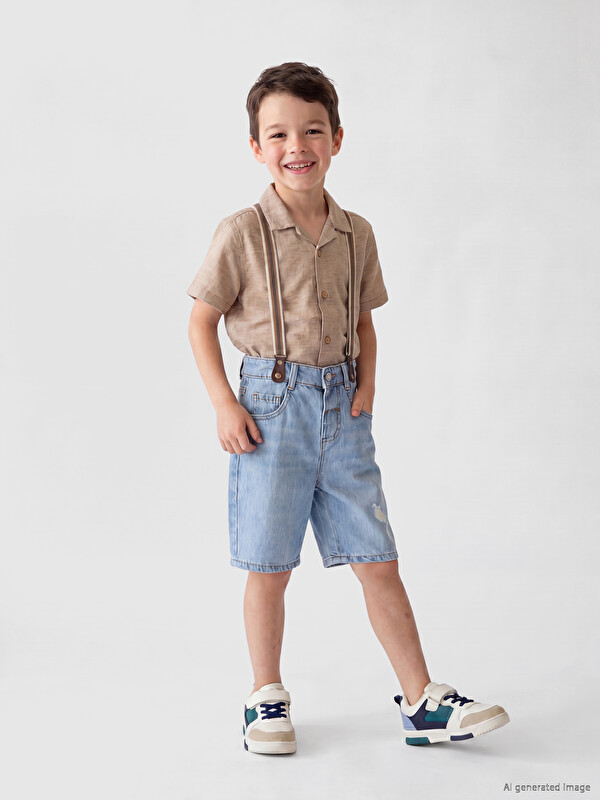 LCW Kids Strappy Boys' Denim Shorts