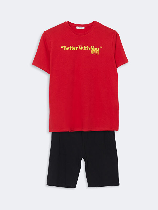 LCW ECO Standart Kalıp Erkek Şortlu Pijama Takımı