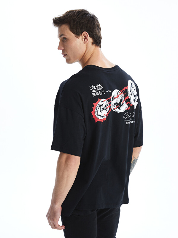 LCW ECO Crew Neck Short Sleeve Printed Combed Cotton Men's T-shirt
