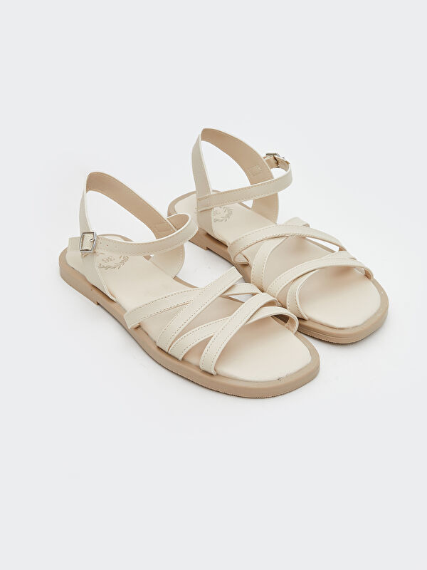 Çapraz Bantlı Kız Çocuk Sandalet - Görsel 2