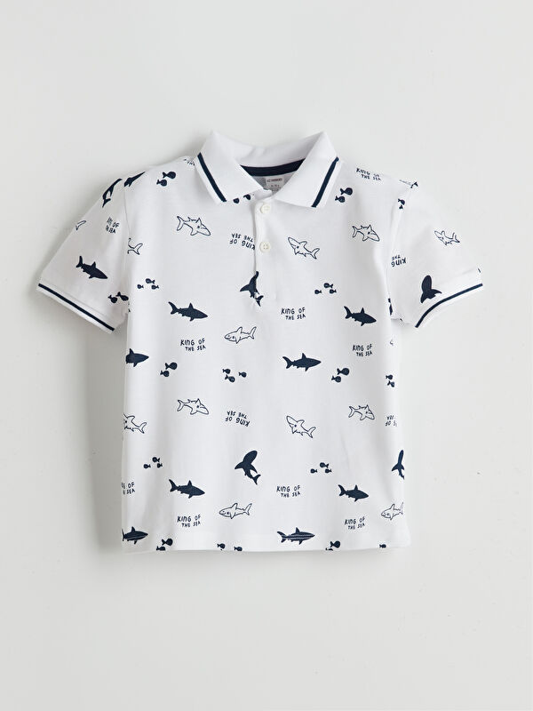 LCW Kids Polo Yaka Baskılı Erkek Çocuk Tişört
