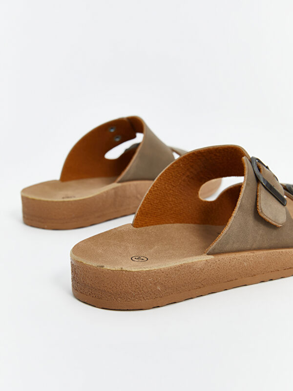 Lcw Steps Kahverengi Lcw Steps Çift Bantlı Kız Çocuk Terlik