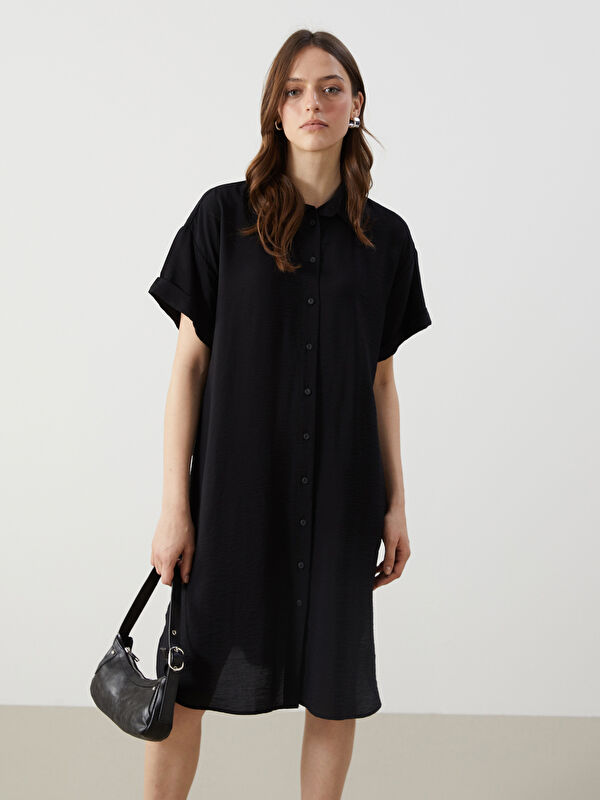 LCW Comfort Düz Oversize Kadın Gömlek Elbise