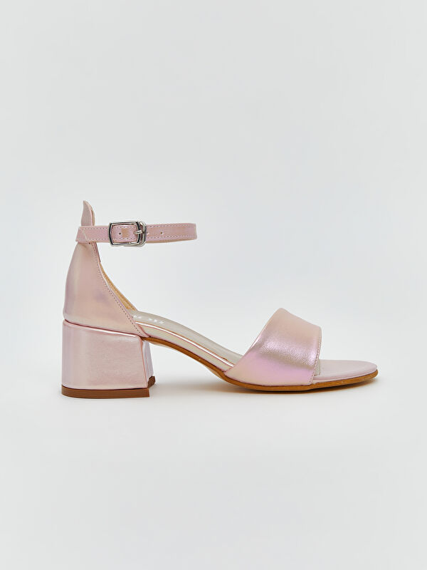 Deri Görünümlü Kız Çocuk Topuklu Ayakkabı - Görsel 5