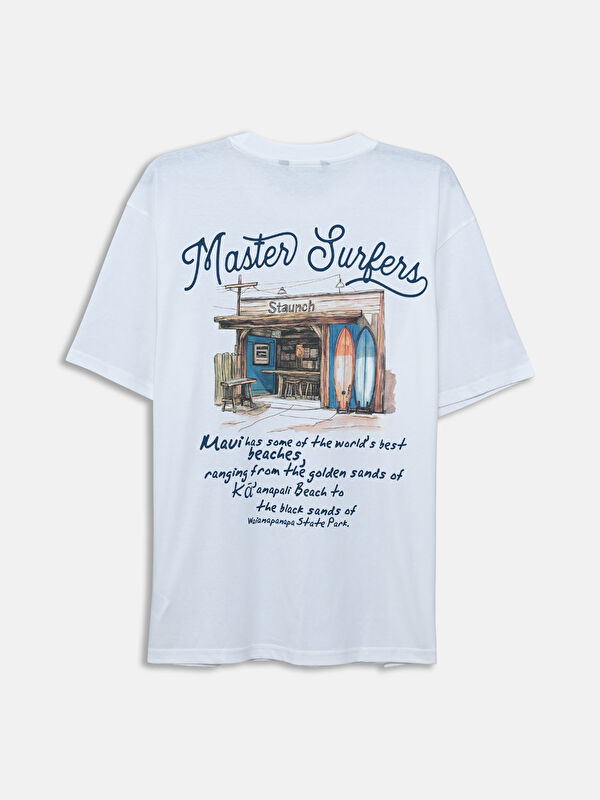 XSIDE Crew Neck Short Sleeve Printed Men's T-Shirt -S5IL34Z8-R9J