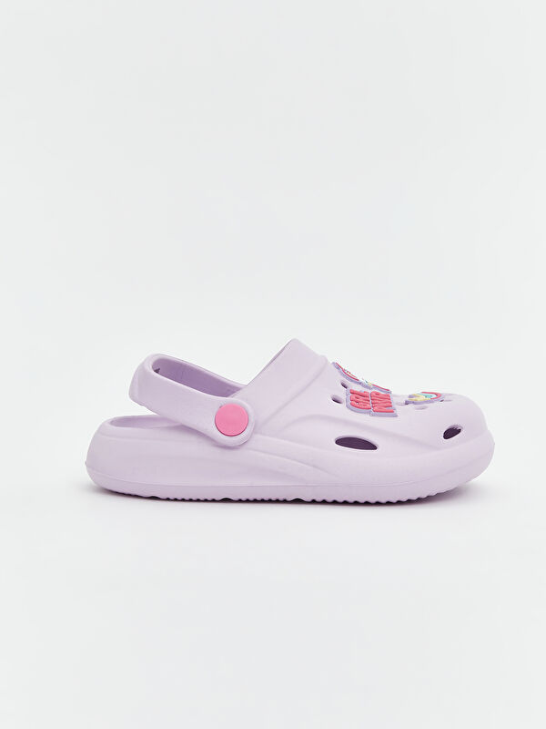 Lcw Steps Lila Lcw Steps Baskili Kız Çocuk Plaj Sandaleti