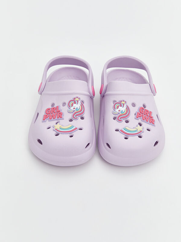 Lcw Steps Lila Lcw Steps Baskili Kız Çocuk Plaj Sandaleti