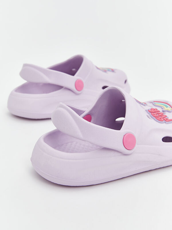 Lcw Steps Lila Lcw Steps Baskili Kız Çocuk Plaj Sandaleti