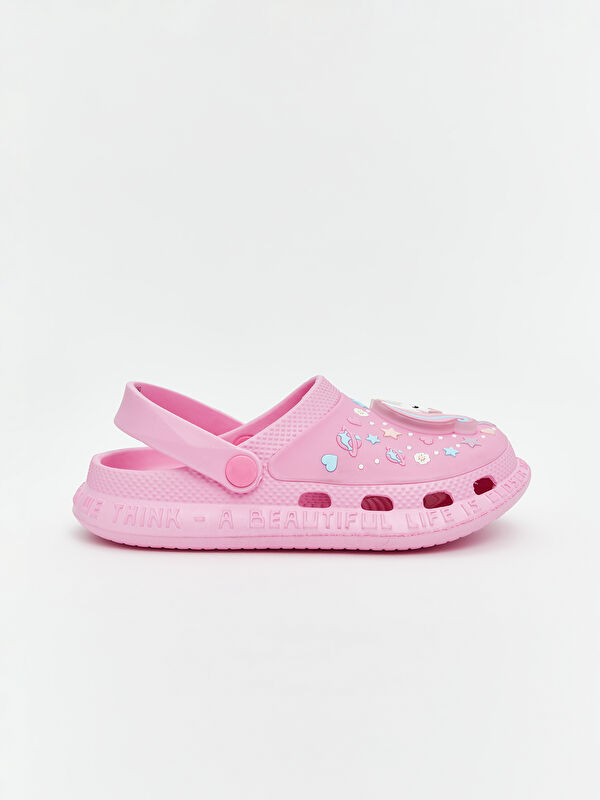 Baskılı Üstü ışıklı Kız Çocuk Plaj Sandaleti - Görsel 4