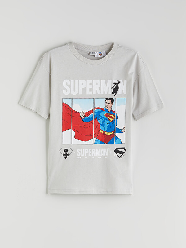 LCW Kids Superman Baskılı Erkek Çocuk Tişört