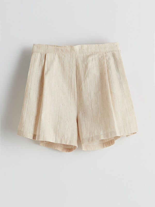 LCW Kids Mädchen Leinenoptik Plissee Shorts