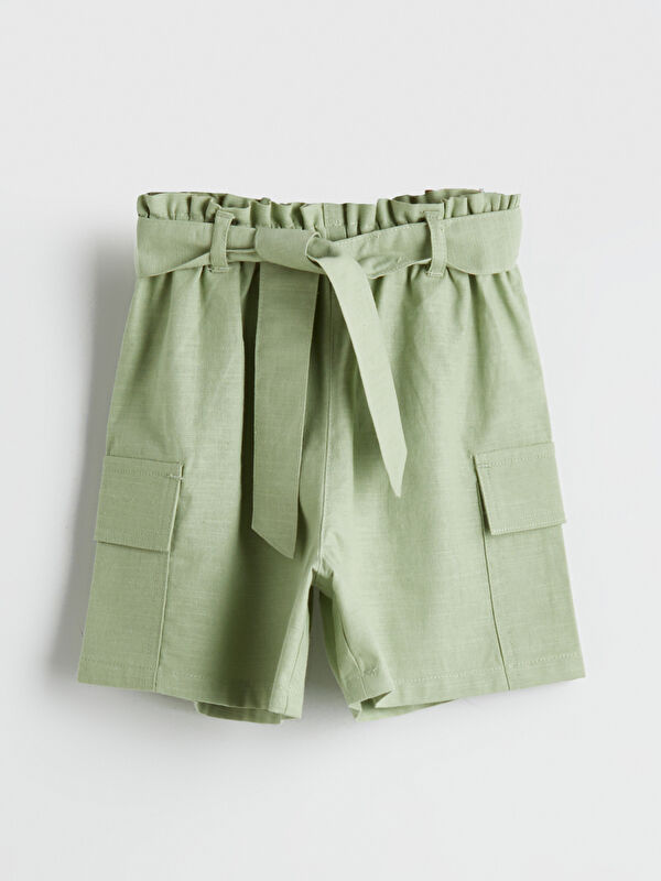 LCW Kids Cargo Pocket Belted Girls' Shorts